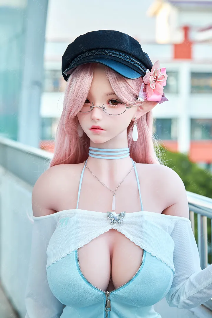 155cm (5ft1) G-Cup Movable Jaw Silicone Head + TPE Body Hybrid Sex Doll Kaliya, Head Kaliya